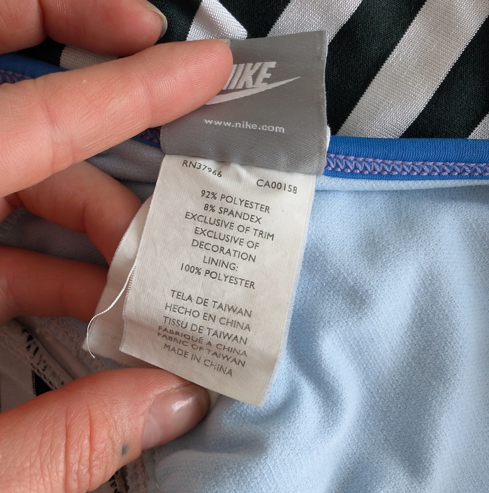 Nike Youth 14 Black White Stripe Swim‎ Tankini Top - Picture 4 of 4